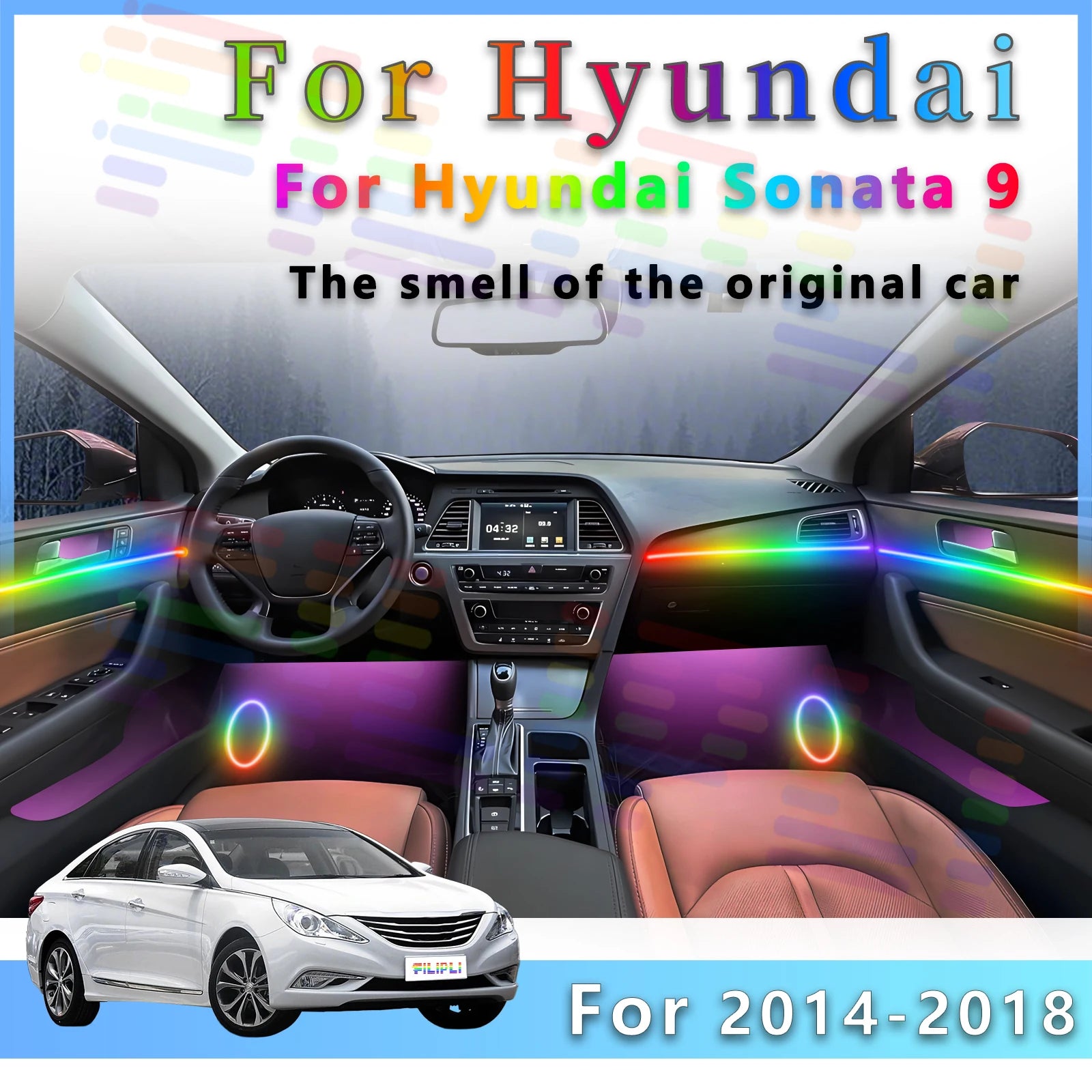 RGB - Ambient Light - for Hyundai 2014-2018 - App Control - Car Interior Lighting | AUTOKITSHOP
