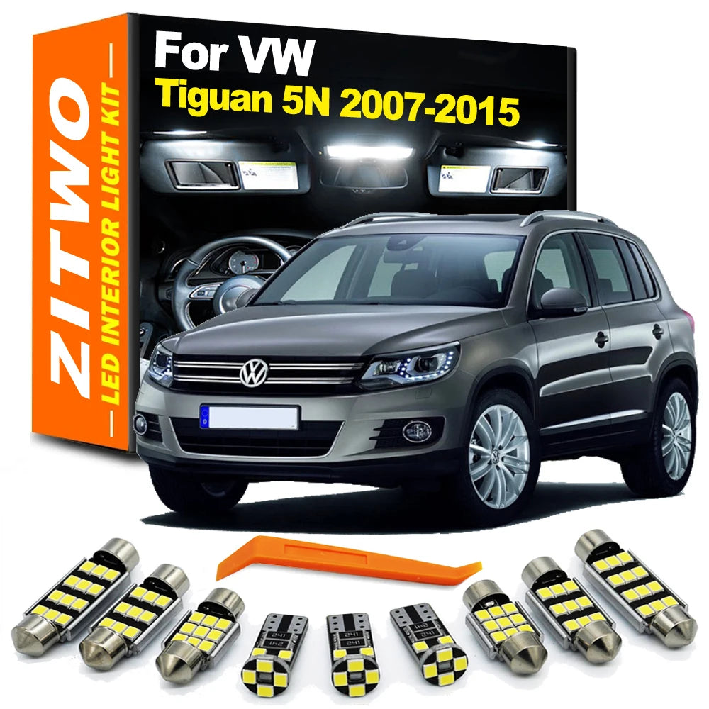 ZITWO 14Pcs LED Interior Dome Map Light Kit For VW Volkswagen Tiguan 5N 2007 2008 2009 2010 2011 2012 2013 2014 2015 Accessories