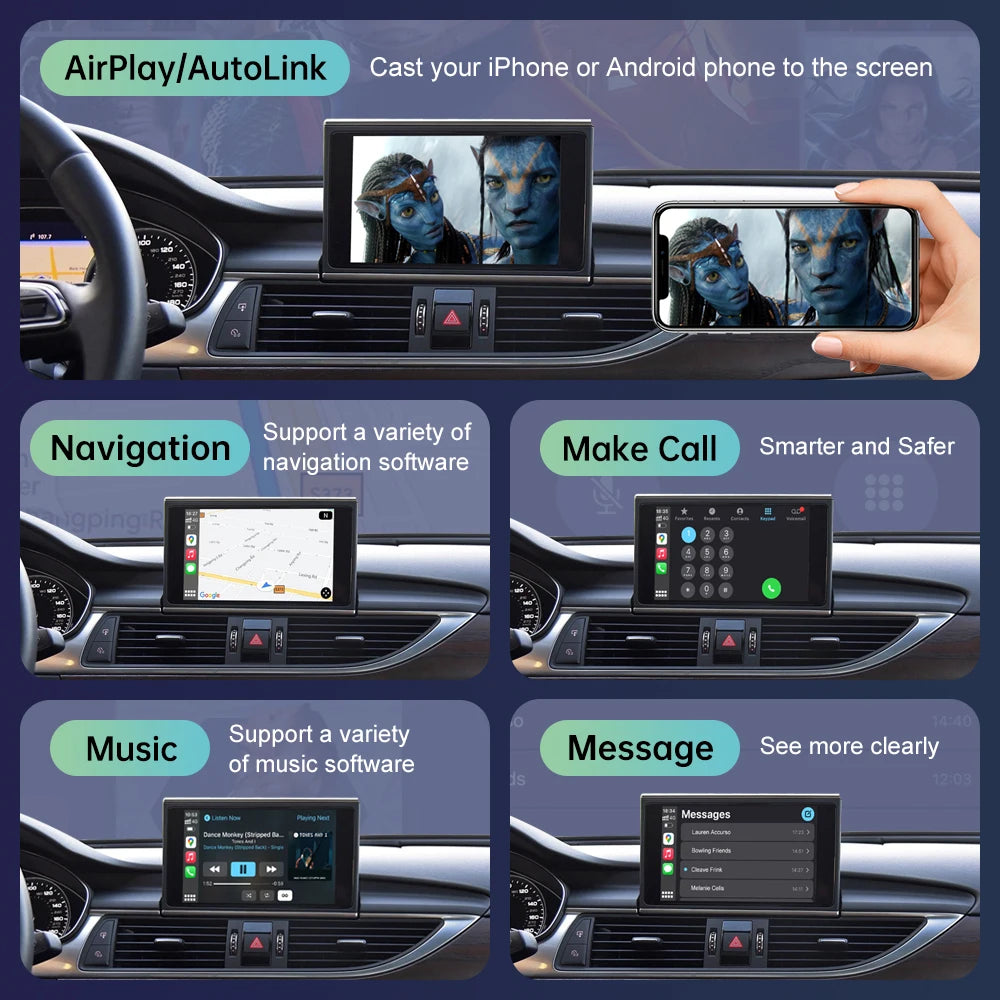 Road Top Wireless CarPlay for Audi A6 C6 A7 C7 S6 S7 2012-2018 Android Auto with AirPlay M | AUTOKITSHOP