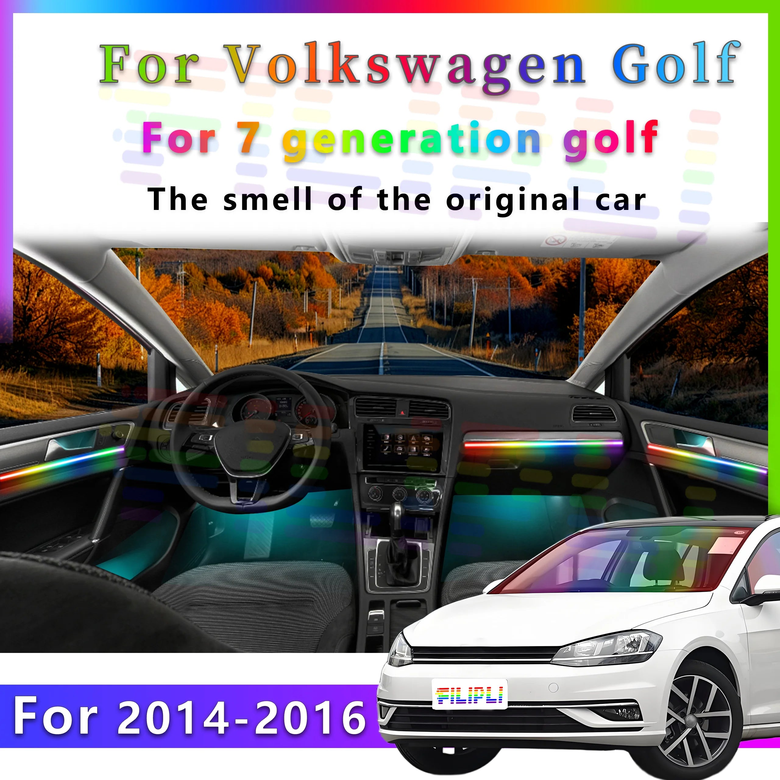 RGB - Ambient Light - for VW MK7 2014-2016 - App Control - Car Interior Lighting | AUTOKITSHOP