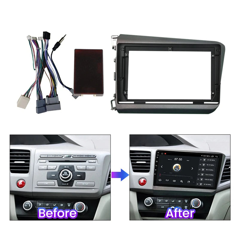 For Honda Civic 2012 2013 2014 2015 For Android Car Radio Panel Fascia Frame Optional Acce