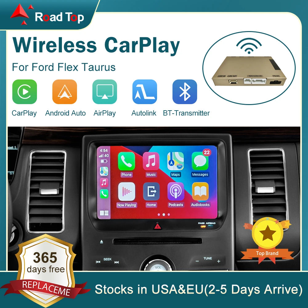 RoadTop for Ford Flex Taurus Module Wireless CarPlay with Android Auto Mirror Link AirPlay