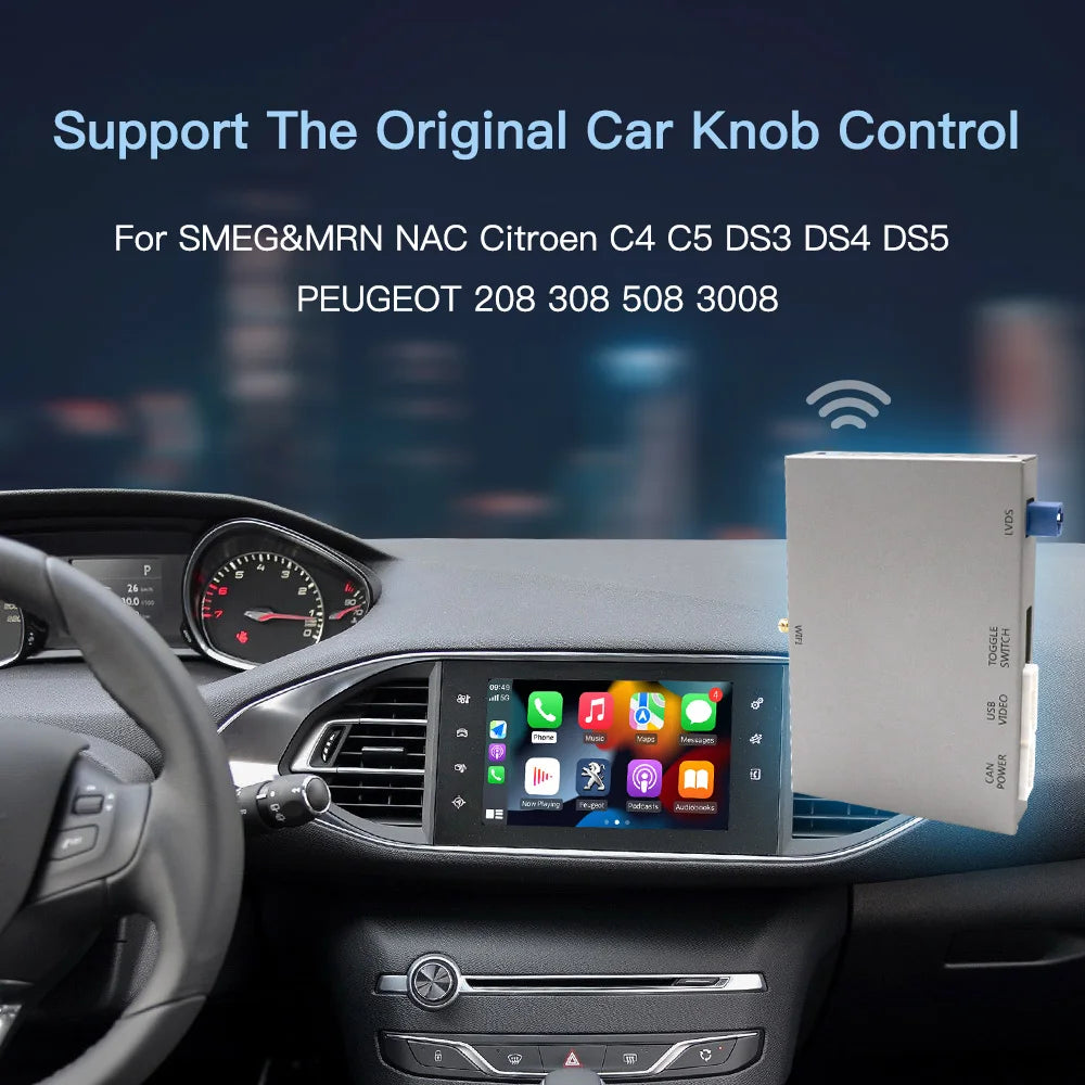 Wireless Carplay Android Auto Module For Carplay Peugeot 308 SMEG MRN Picasso C4 C5 DS4 DS | AUTOKITSHOP