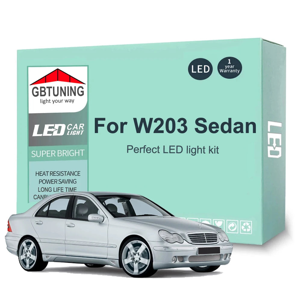 18-Piece LED Interior Light Kit for Mercedes Benz C Class W203 Sedan C200 C220 C280 C320 2001-2007 - Canbus Dome Map ...