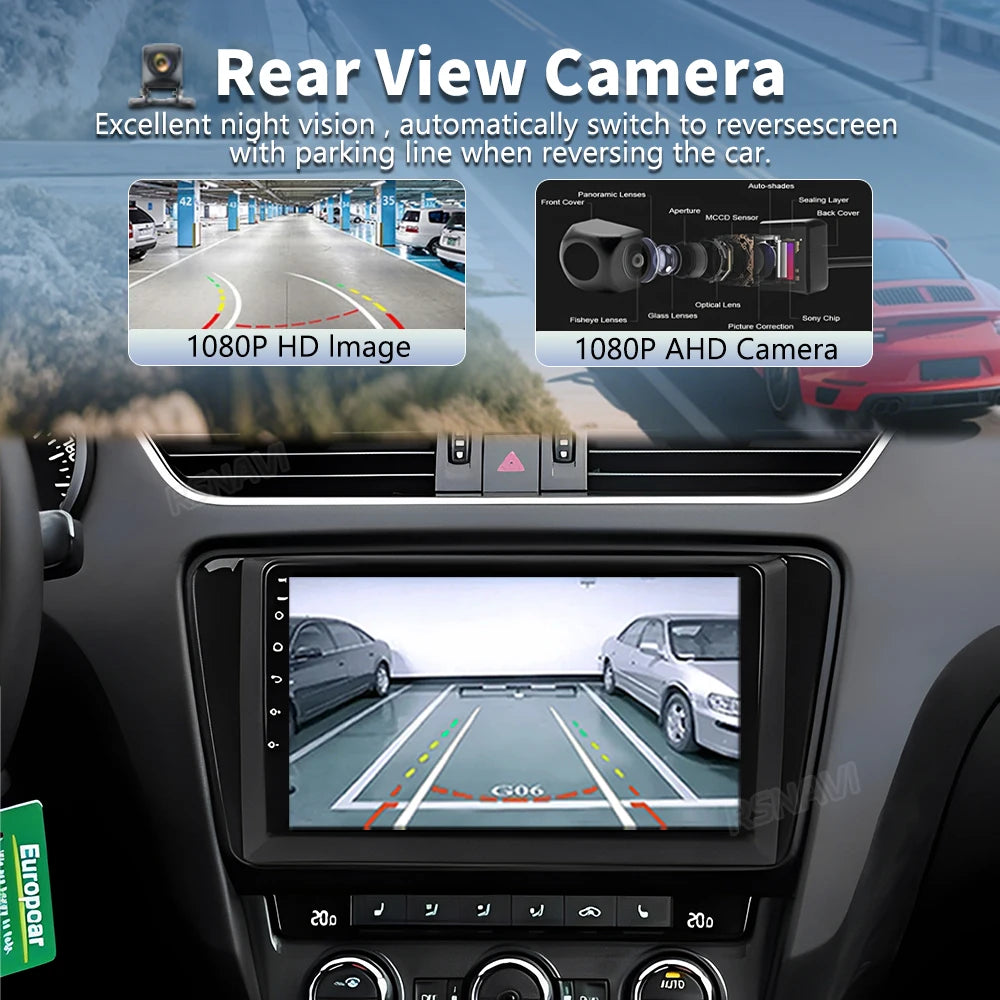 Android 16 For Skoda Octavia 2 A5 2007-2014 2K QLED Android Car Radio Multimedia Video Pla