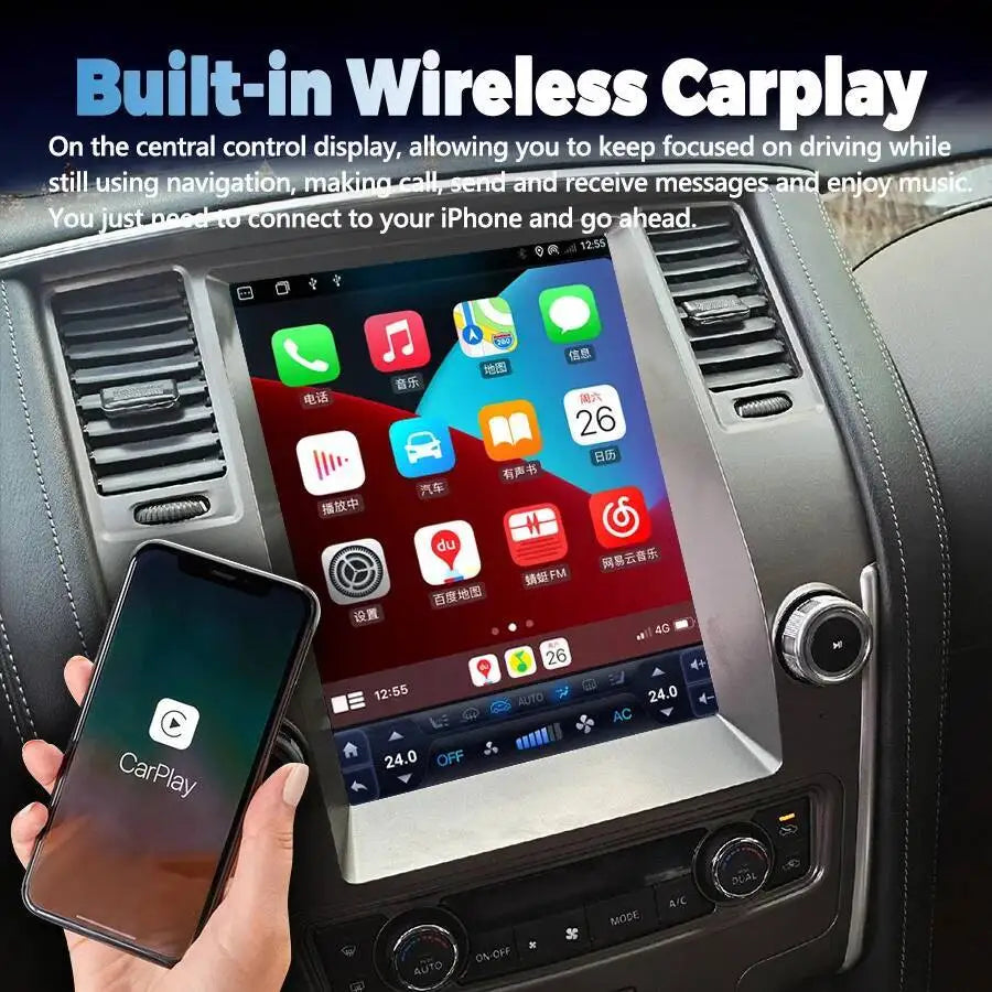 13.8" Auto Stereo Multimedia Player For Nissan Patrol Y61 2016-2018 Android 15 Car Radio V