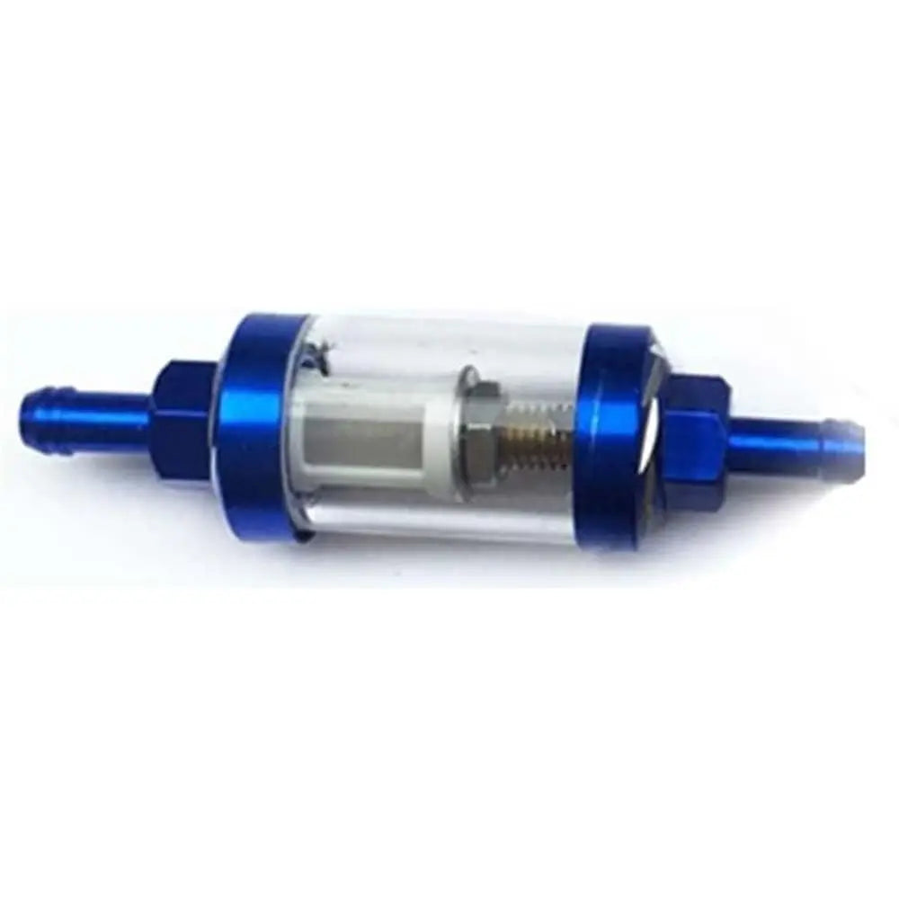 Motorcycel Motor 5/16" 8mm Fuel Filter Metal & Glass Petrol Diesel Inline Tube