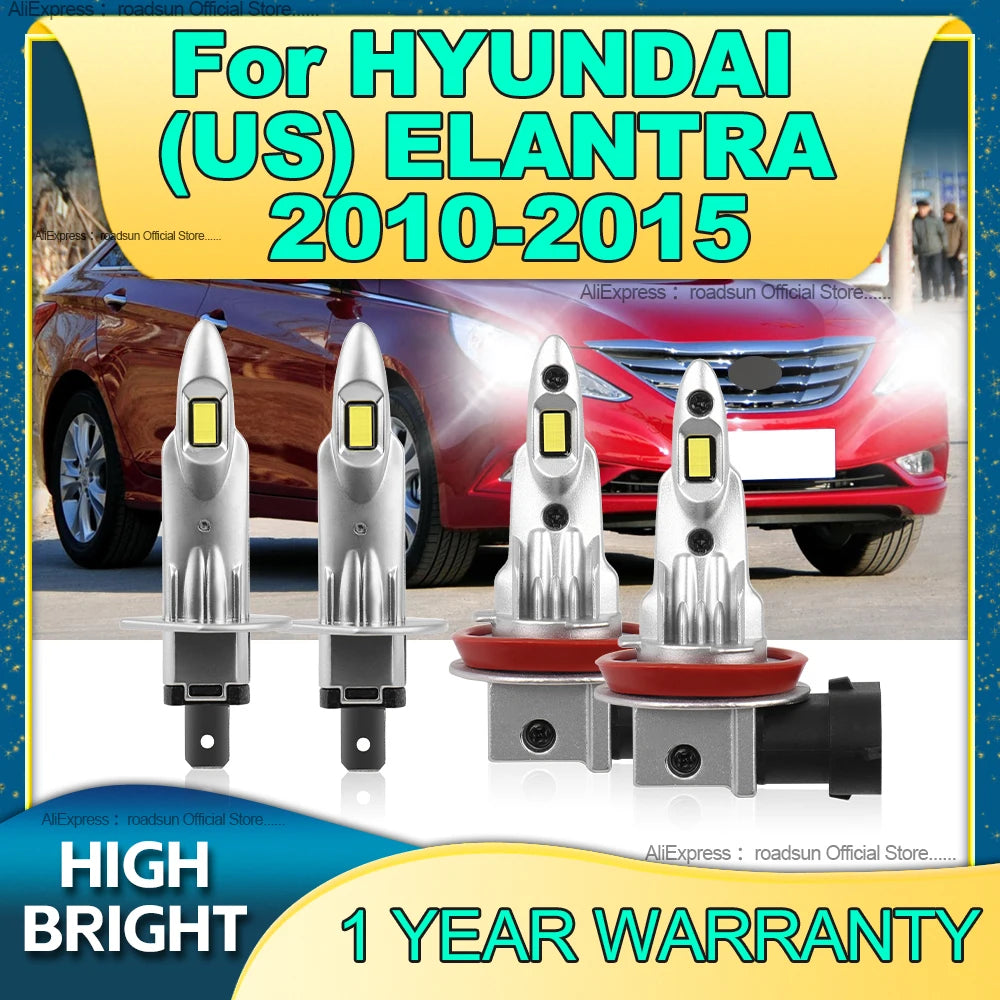 2/4Pcs LED Headlight Wireless 180W H11 H1 Auto Lamp 6000K Car Bulbs For HYUNDAI (US) ELANT