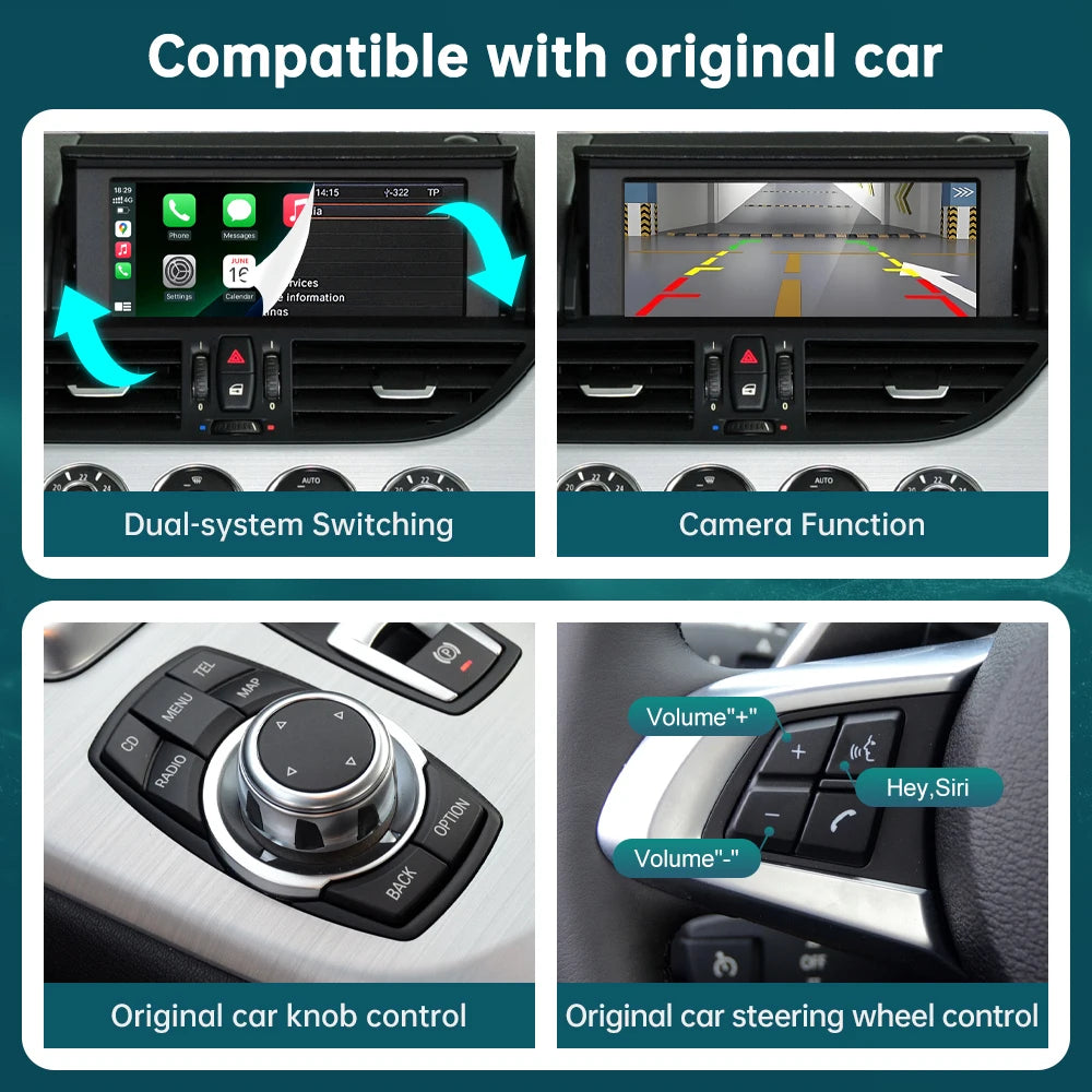 RoadTop Wireless CarPlay Box for BMW Z4 E89 2009-2018 CIC EVO with Android Auto Mirror Lin