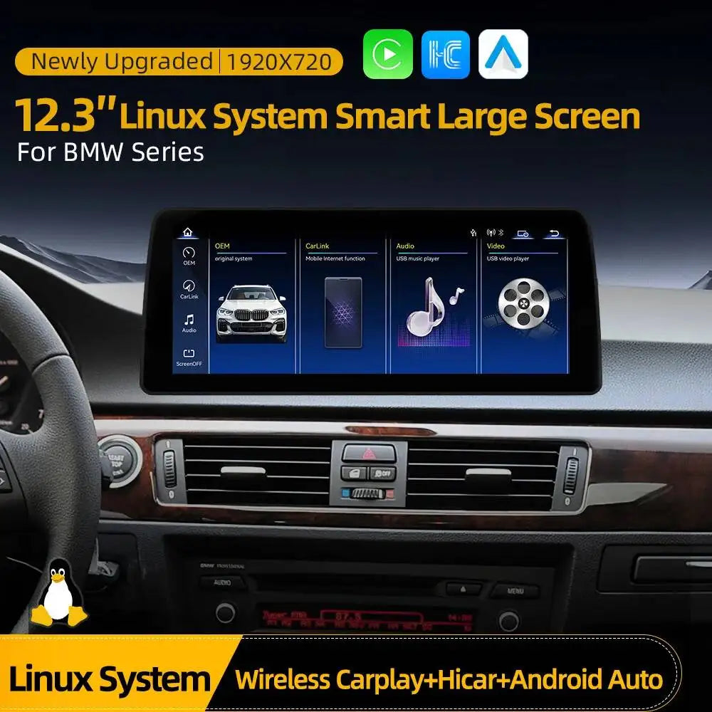 12.3 Inch Carplay Car Stereo Linux System Car Multimedia Screen GPS Video Player for BMW X