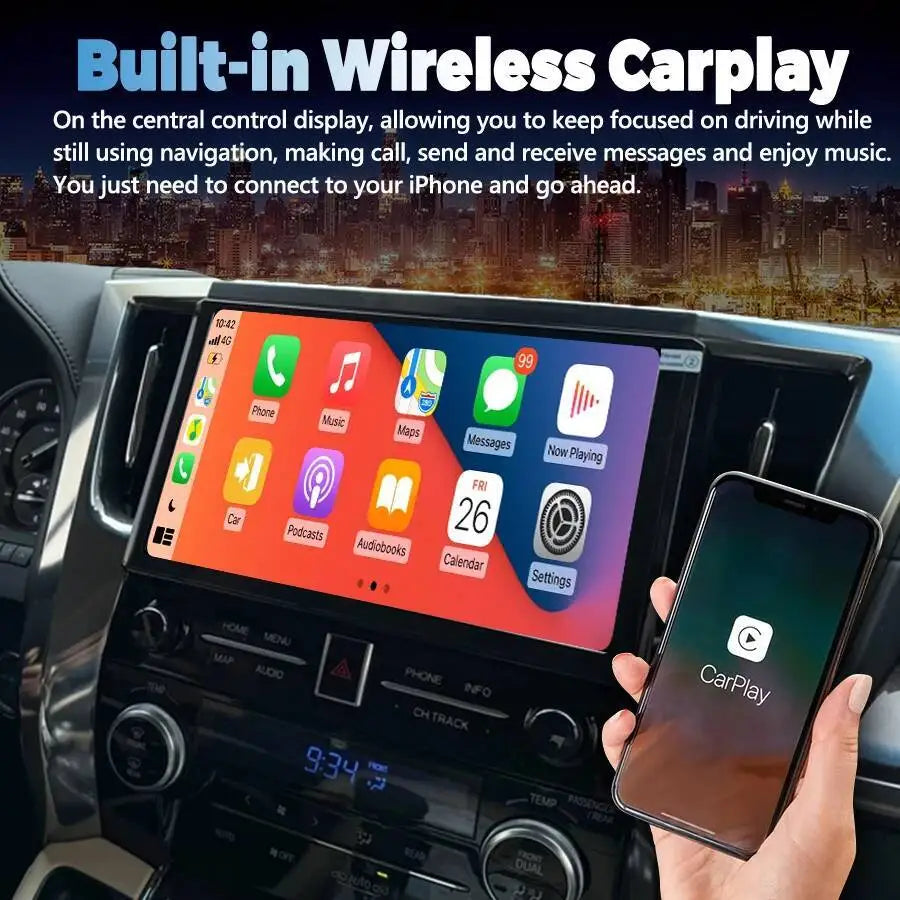 11.5" For Toyota Alphard 30 Series Vellfire A30 2015-2019 Android Wireless CarPlay Auto Na