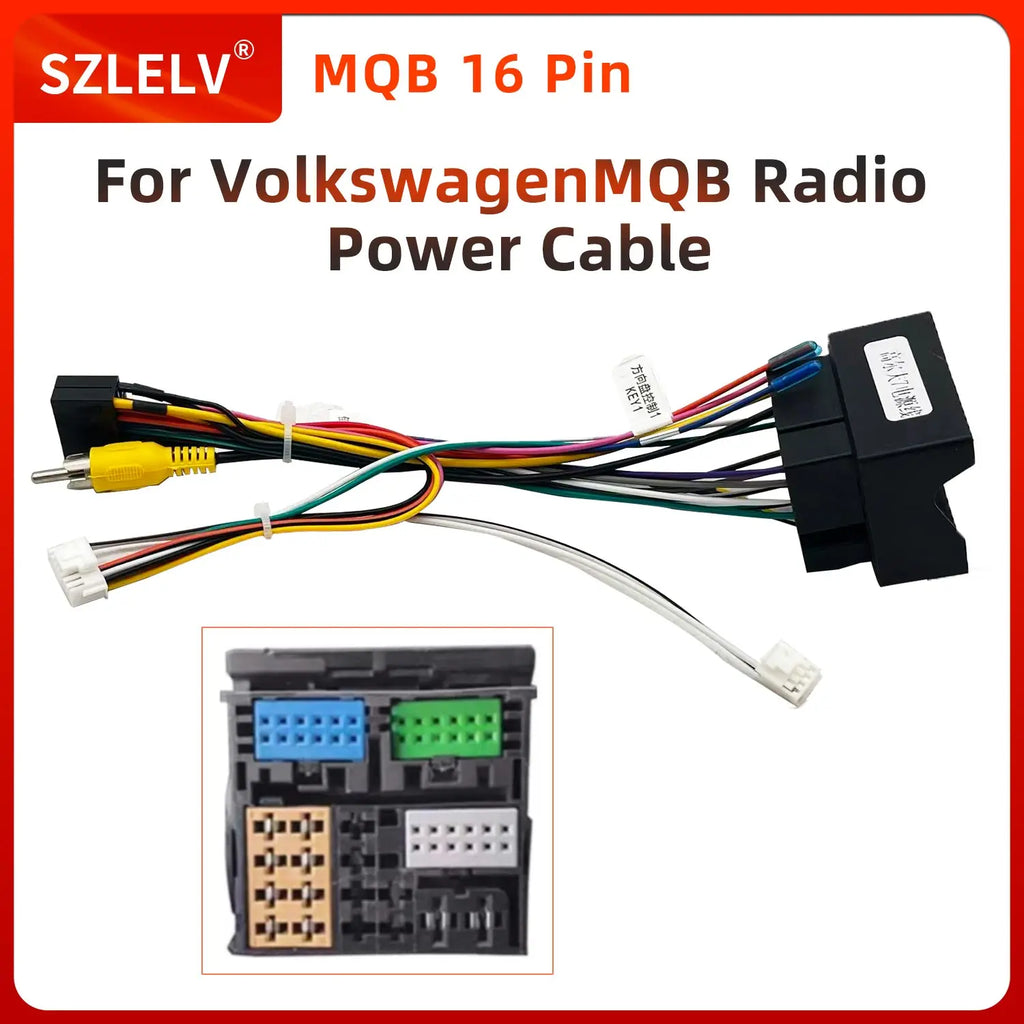 Universal MQB Car Radio For Volkswagen VW SEAT Skoda Interface Power Connection Cable Mult