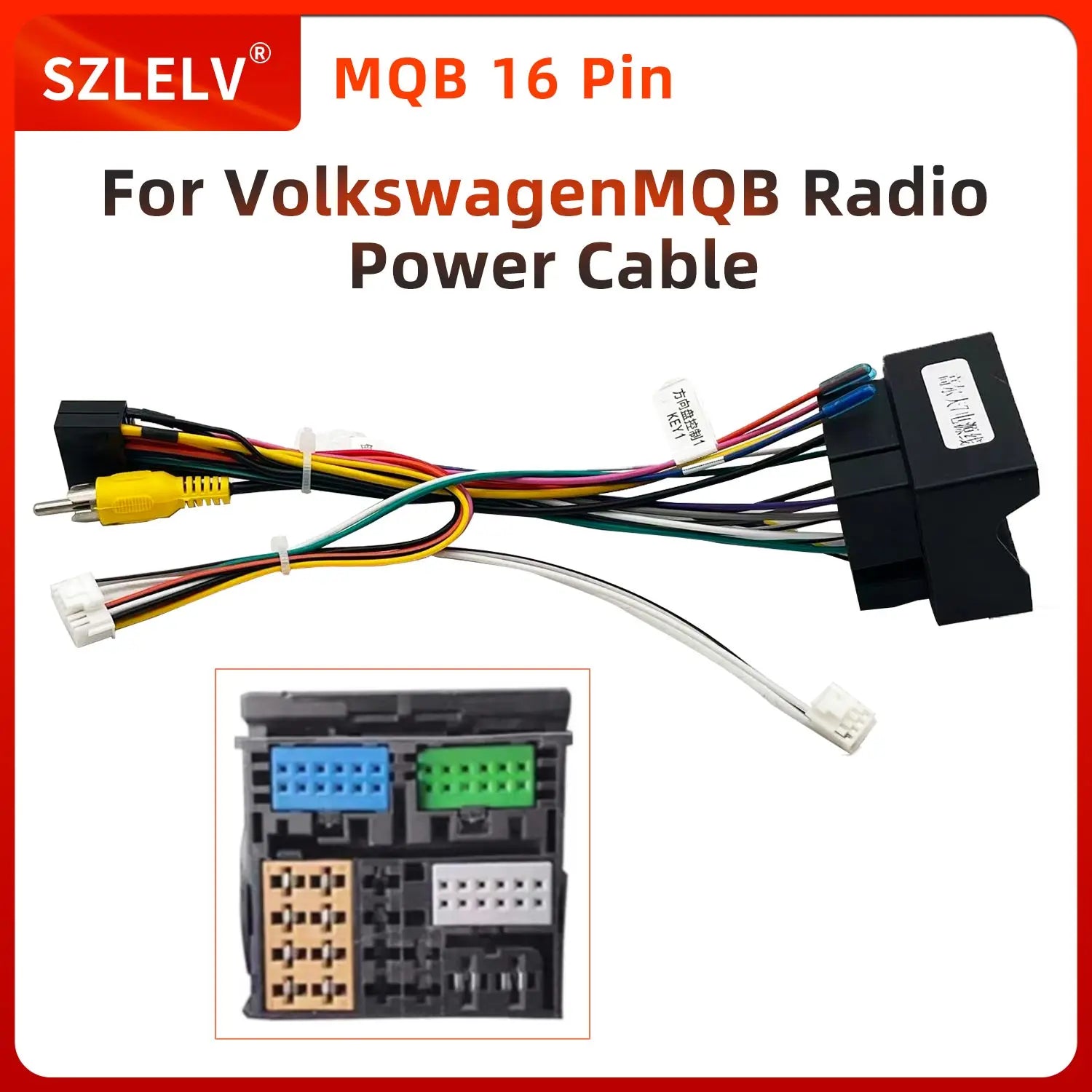 Universal MQB Car Radio For Volkswagen VW SEAT Skoda Interface Power Connection Cable Mult