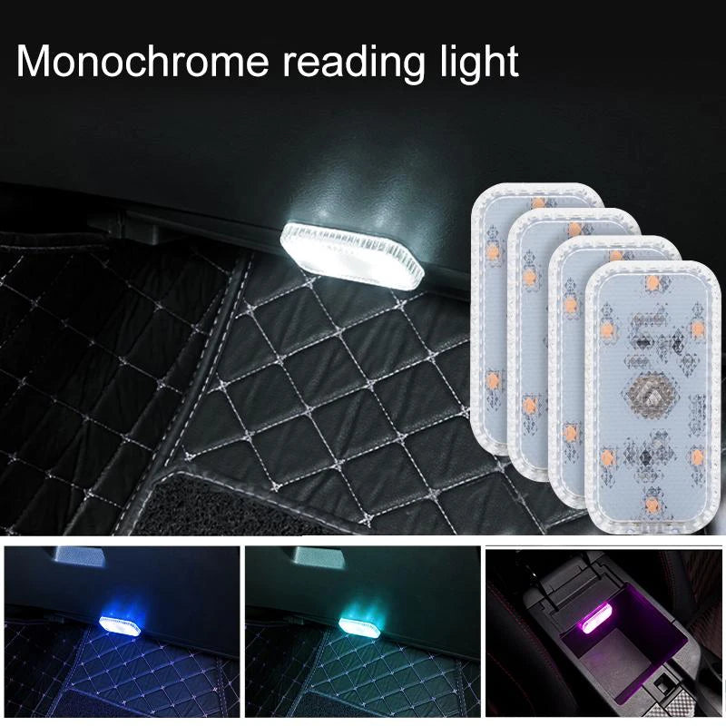 LED Touch Lights Small Wireless Car Interior Lights Auto Design Roof Reading Lamp For Storage Box Wireless Magnetic USB Charging