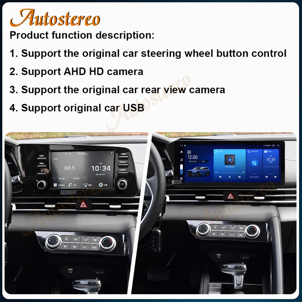 Carplay Android 13 Car GPS Navigation For Hyundai Elantra 2020 2021 2022 Auto Stereo Multi