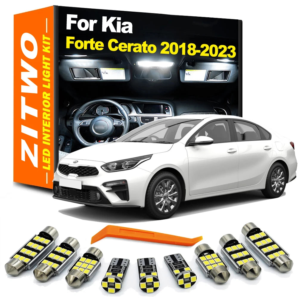 ZITWO 13Pcs LED Interior Dome Reading Map Plate Light Car LED Bulb Kit For Kia Forte Cerato K3 2018 2019 2020 2021 2022 2023