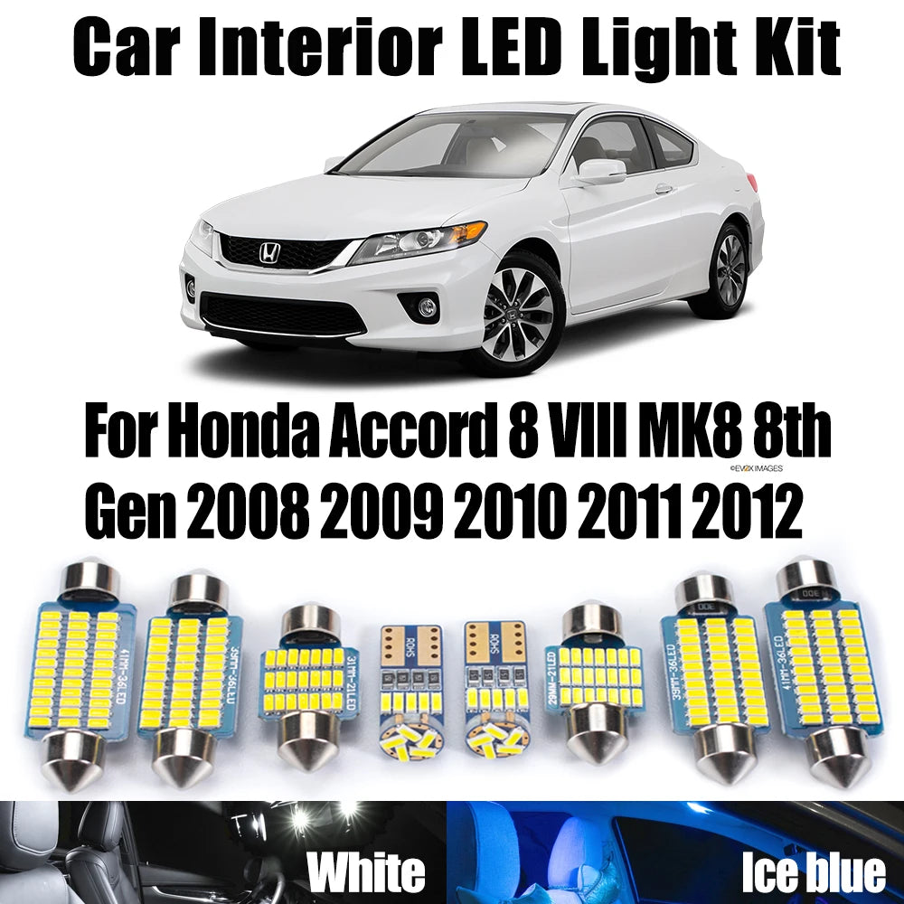 17-Piece LED Interior Light Kit for Honda Accord 8 VIII MK8 8th Gen - Canbus Error-Free Bulbs | AUTOKITSHOP