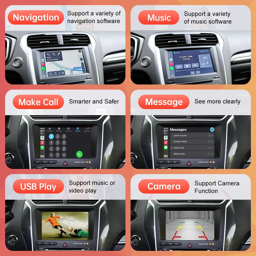 Wireless CarPlay for Ford Explorer Fusion Mondeo Sync 2 with Android Auto Interface Mirror | AUTOKITSHOP
