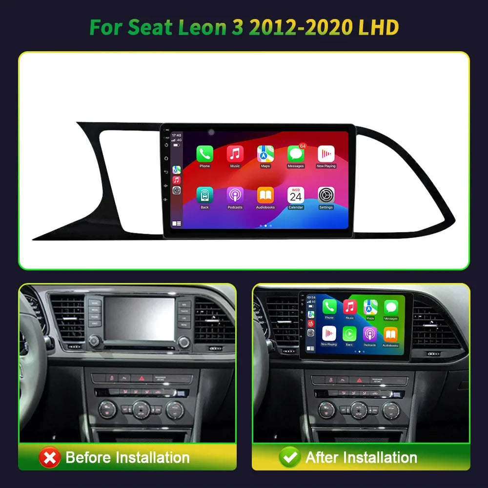 9 inch Car Radio Android 16 For Seat Leon 3 2012-2020 LHD BT Carplay Multimedia Navigation