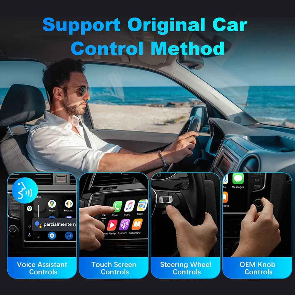 2in1 Wireless Carplay Adapter Android Auto Smart Dongle Mini Box Plug And Play For Volvo B | AUTOKITSHOP
