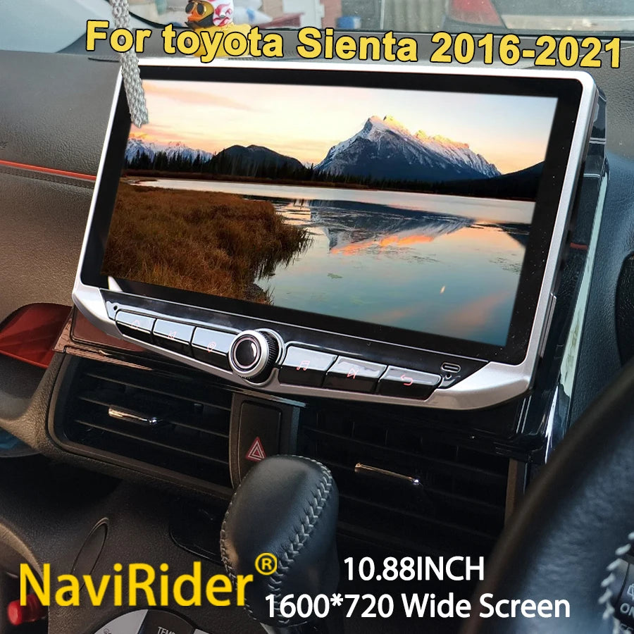 10.88" Android Qled Screen For toyota Sienta 2016-2021 Type-C Charging Mobile holder GPS M