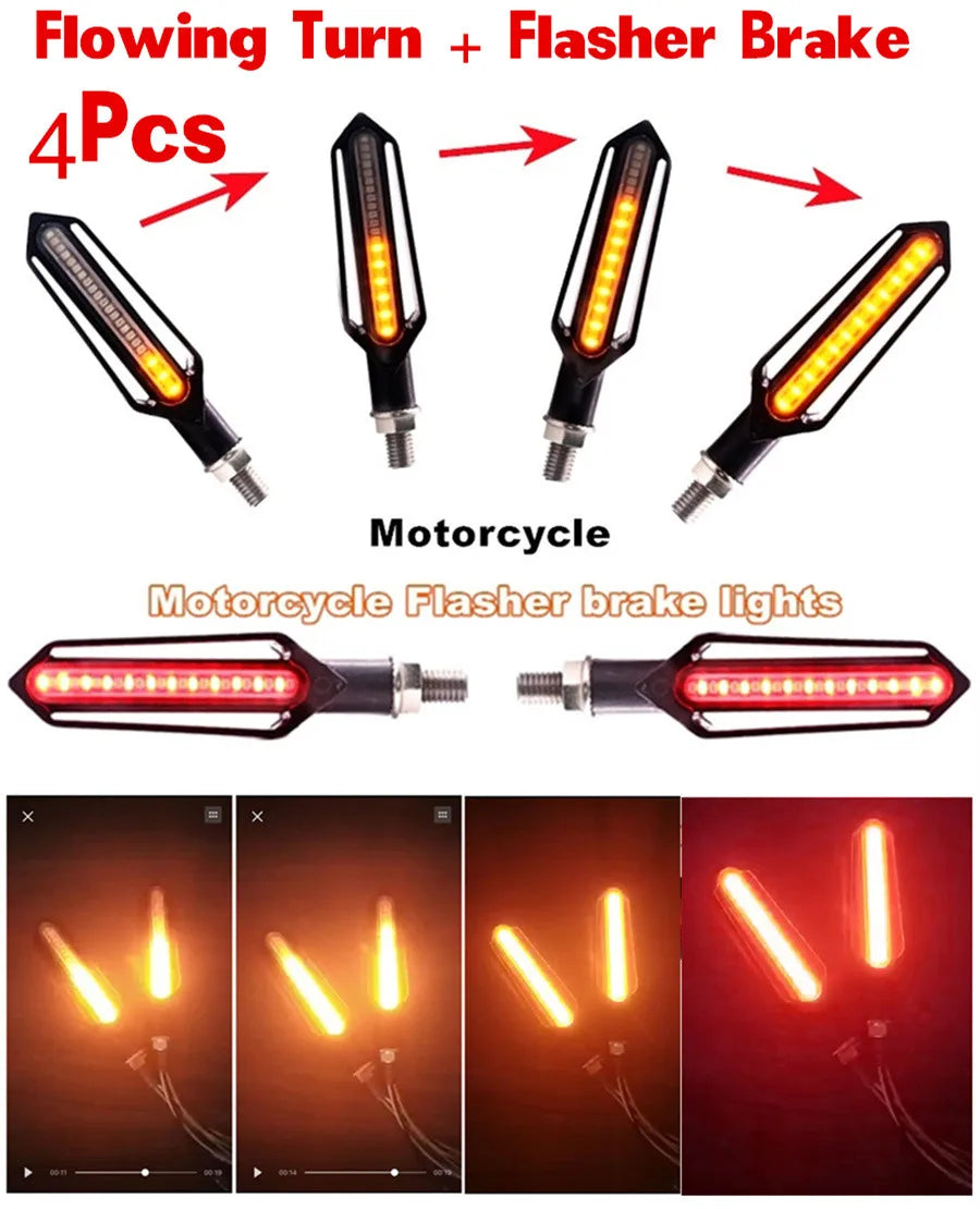 12V Motorcycle Brake Taillight Flasher Strobe Flowing Turn Signal Light
