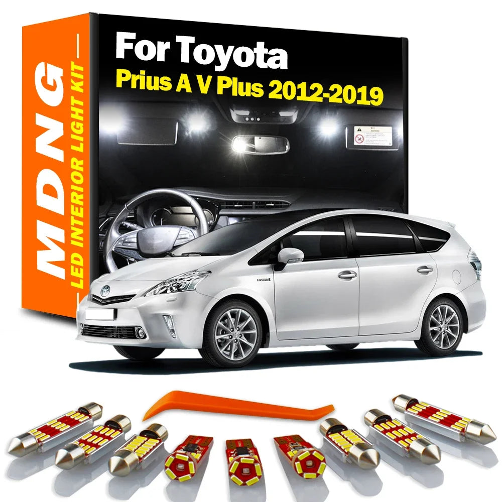 12-Piece LED Interior Light Kit for Toyota Prius A V Plus - Canbus Error-Free Bulbs | AUTOKITSHOP