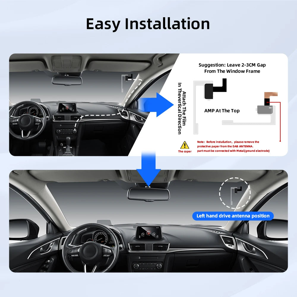 DAB+ Car Digital Radio FM Receiver 1.2 Inch Screen DAB for European Android Car Audio Sign | AUTOKITSHOP