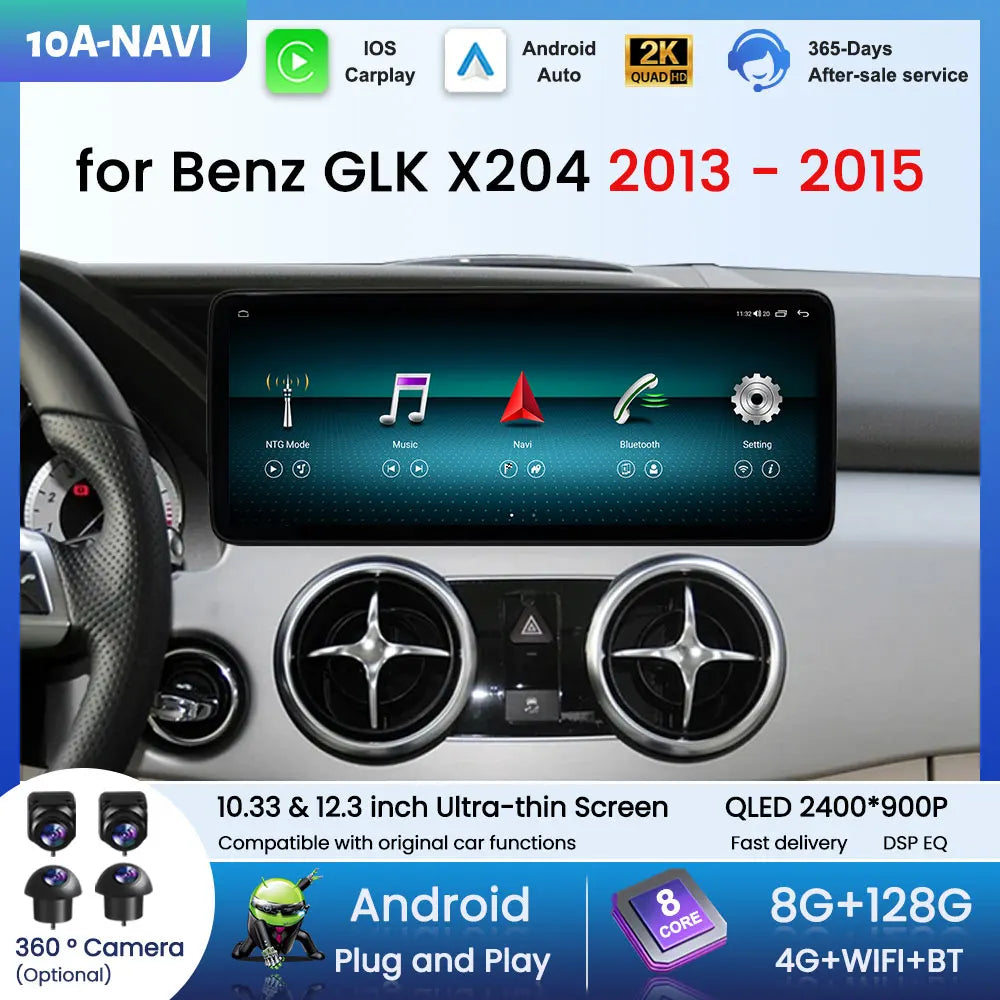 Car Radio Multimedia Video Player Android 16 for Mercedes Benz GLK X204 2013 - 2015 GPS 4G