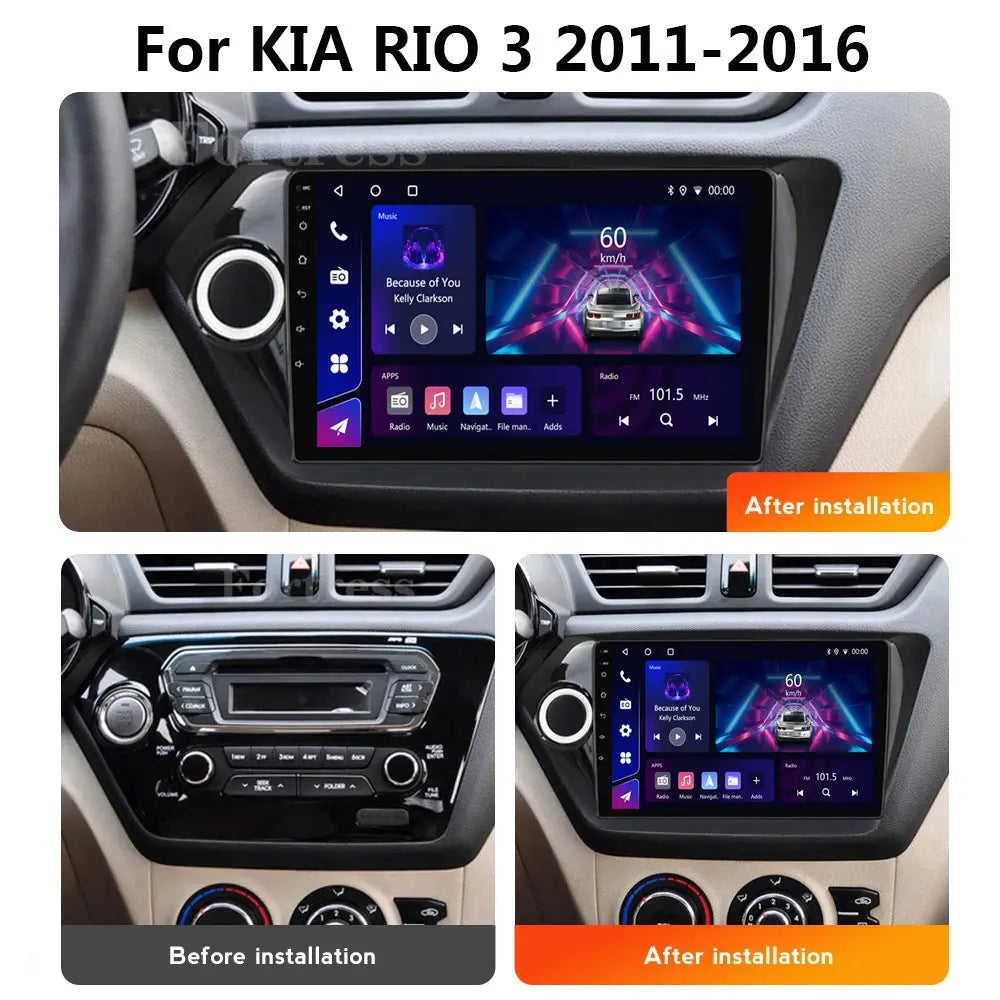 Android 16 4G+WiFi BT Car Radio Multimedia Player GPS Navi for Kia RIO 3 4 20112012 2013 2
