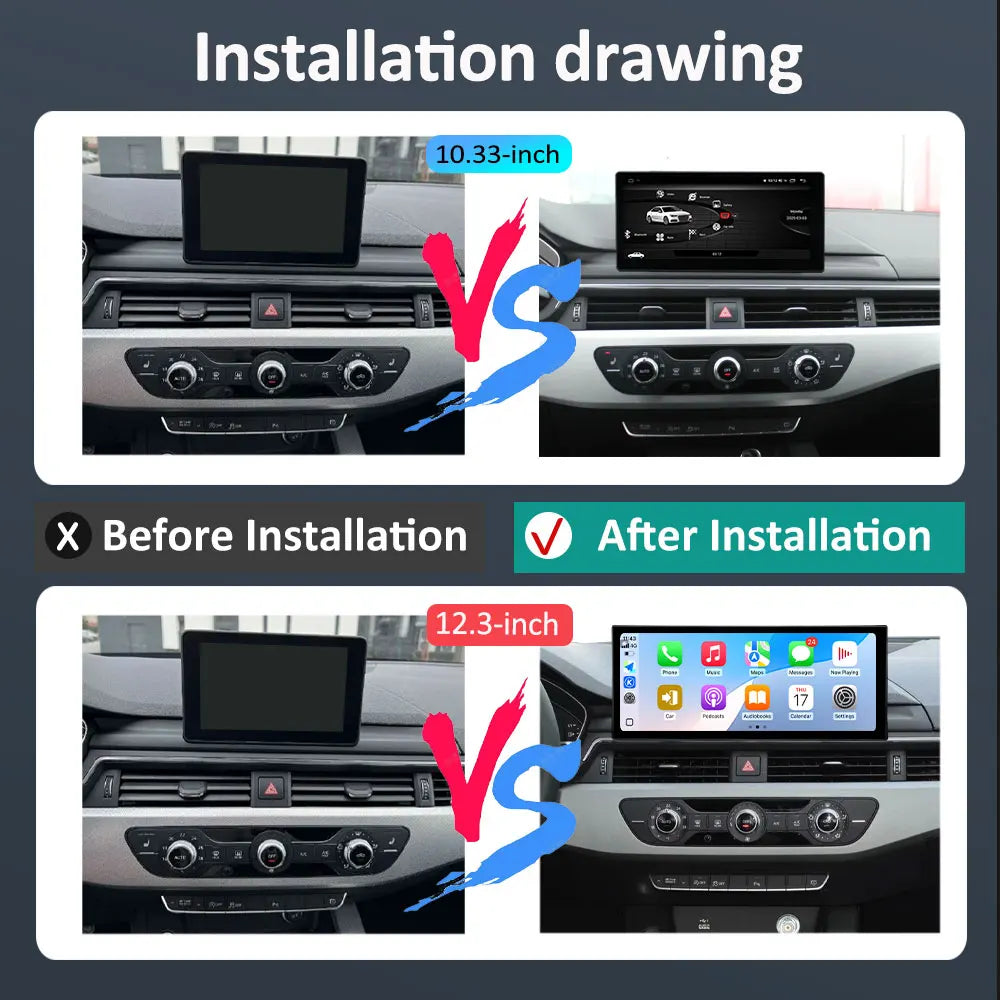 12.3 '' Android 16 for Audi A4L 2017 - 2019 Car Radio Multimedia Player BT 4G DSP Stereo H
