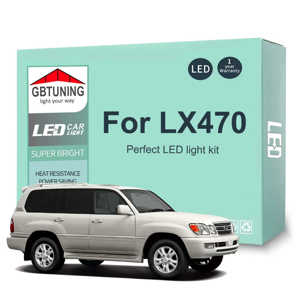 17-Piece LED Interior Light Kit for Lexus LX 470 LX470 1998-2007 - Canbus Dome Map Door Trunk Bulbs | AUTOKITSHOP