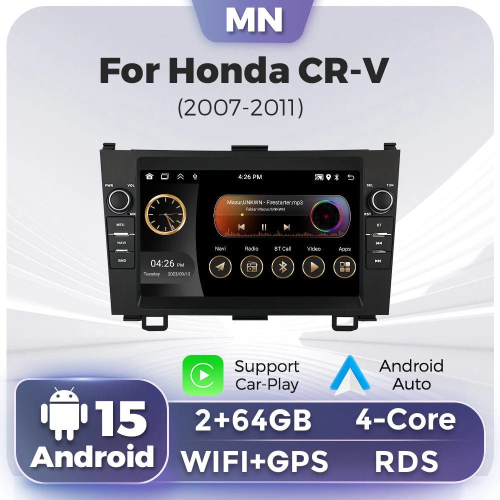 8 Inch Wireless Car Stereo for Honda CRV CR-V 2007-2011 Wireless CarPlay Android Auto Touc | AUTOKITSHOP