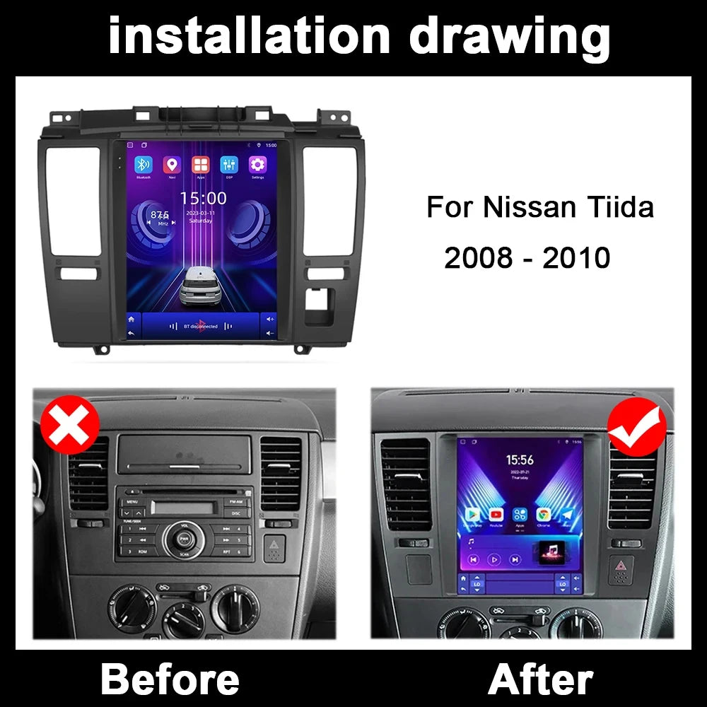 Car Radio Multimedia Player GPS Navigation For Nissan Tiida 2008 - 2010 Android 16 Auto Wi