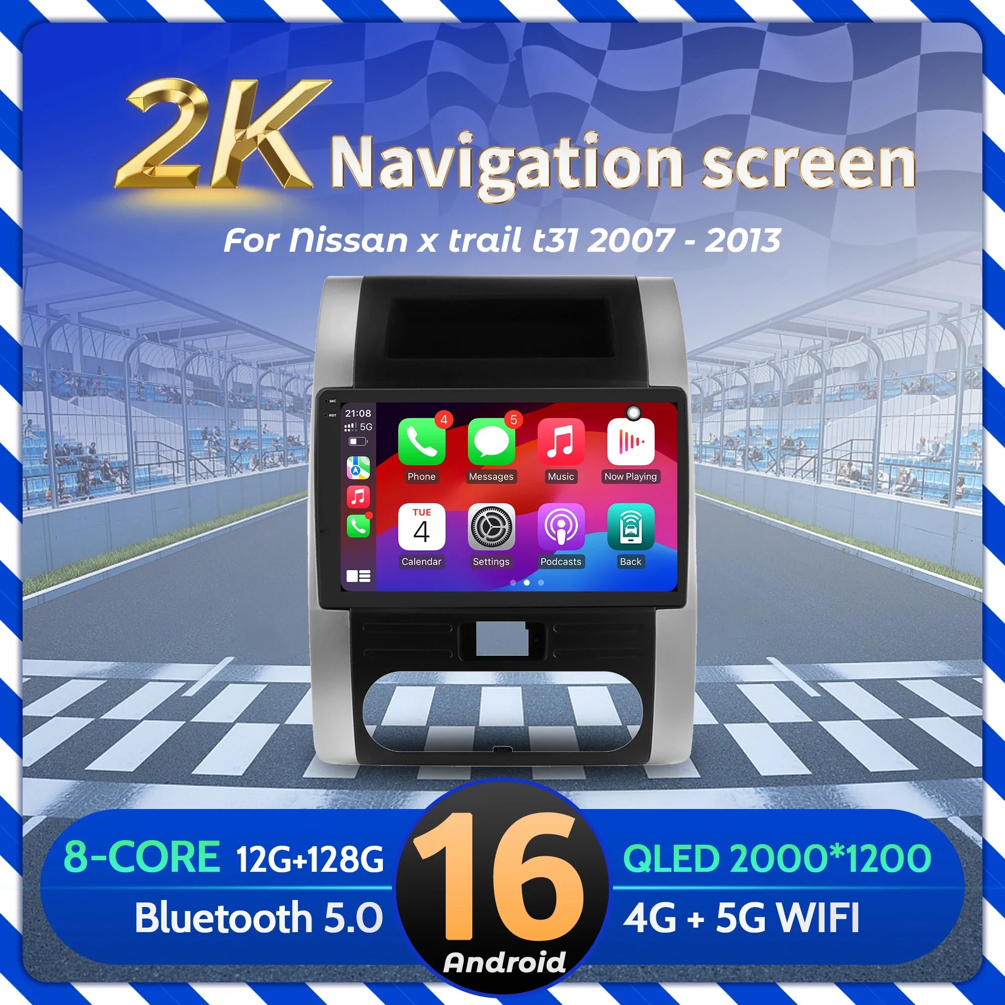 9 inch Car Radio Android 16 For Nissan x trail t31 2007-2013 BT Carplay Multimedia Navigat