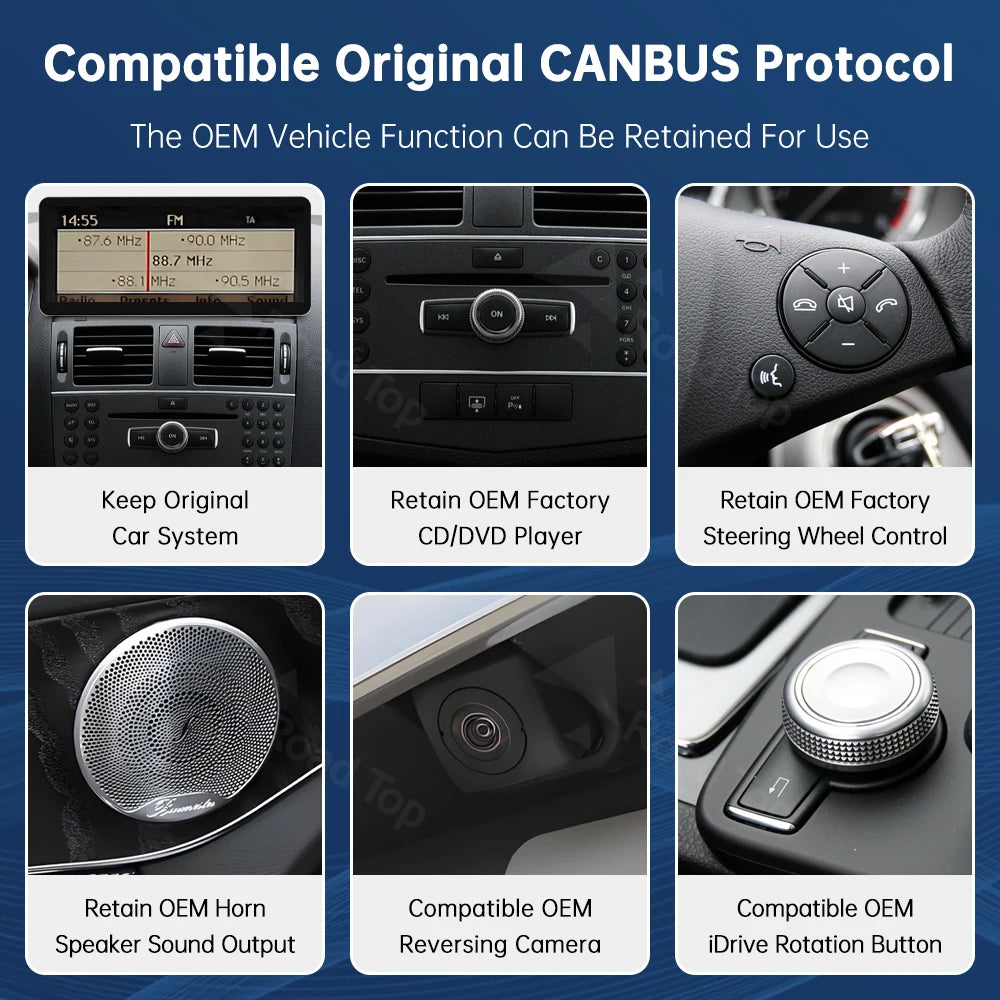 CN 12.3''Multimedia Display For Benz C Class W204 2008-2010 NTG4.0 Touch Screen Wireless C | AUTOKITSHOP