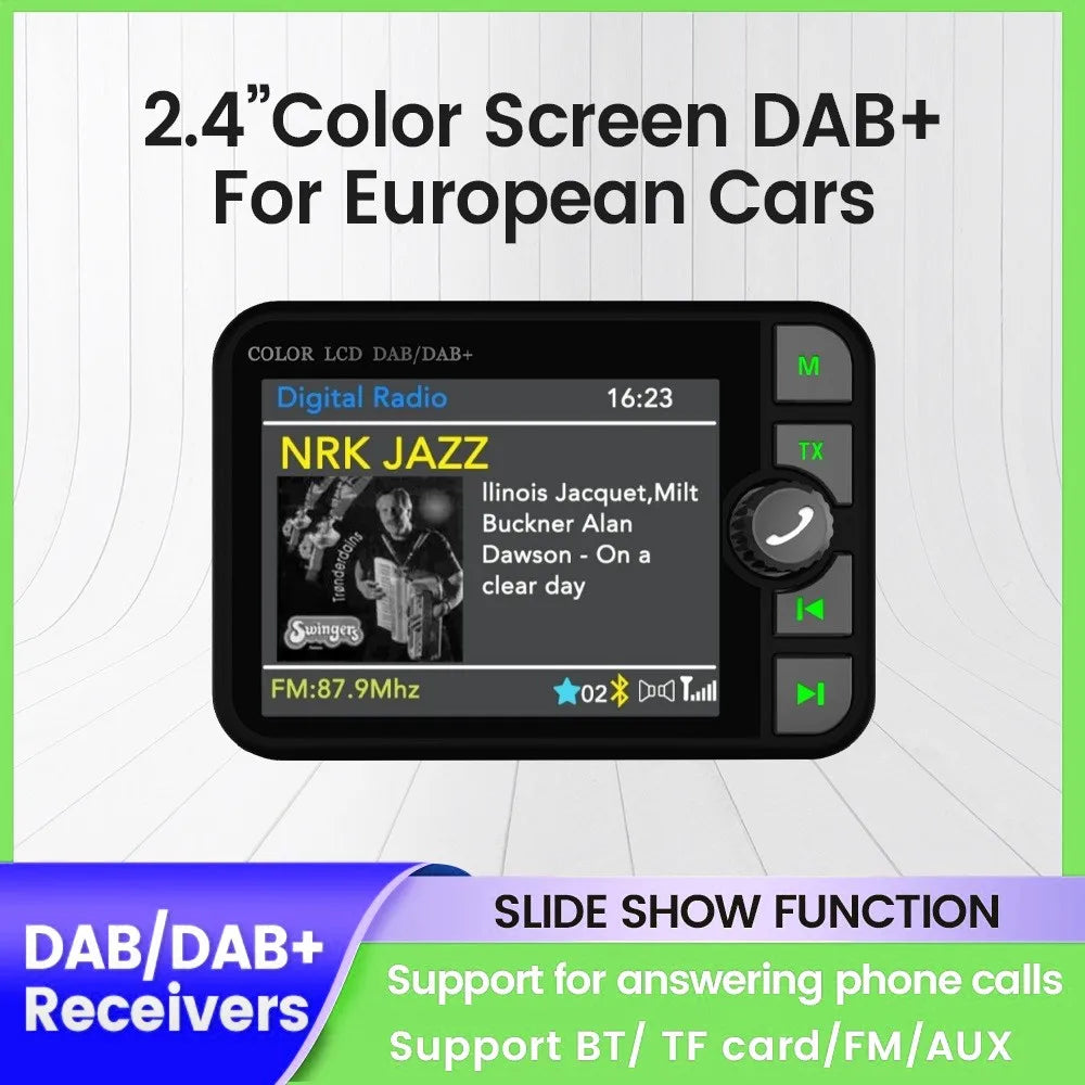 2.4INCH DAB+ Radio Receiver Color Screen FM Transmitter TF Card MP3 Player Stereo Sound Di | AUTOKITSHOP