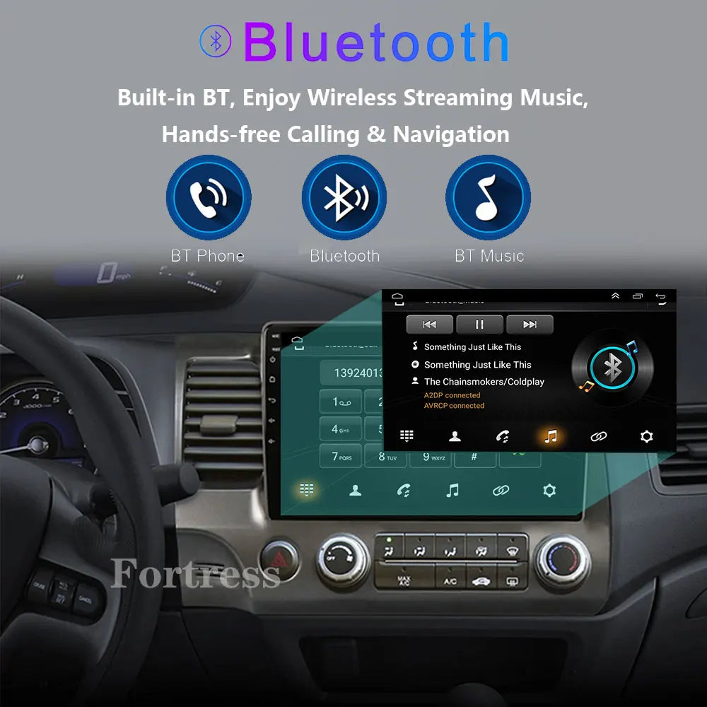 Android 16 Car radio For Honda Civic 8th 2005-2011 Carplay Android auto Qualcomm Car stere