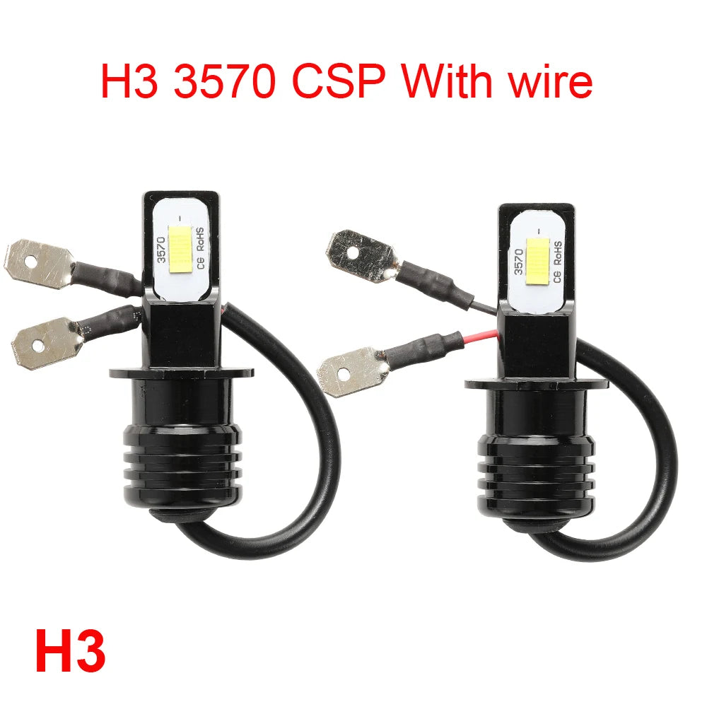 2Pcs H4 H7 LED Car Headlight H11 H8 H9 Car Fog Light 9005 HB3 9006 HB4 H1h3 H16JP Led Lamp Day DRL Light Auto 6000K 12V 24V
