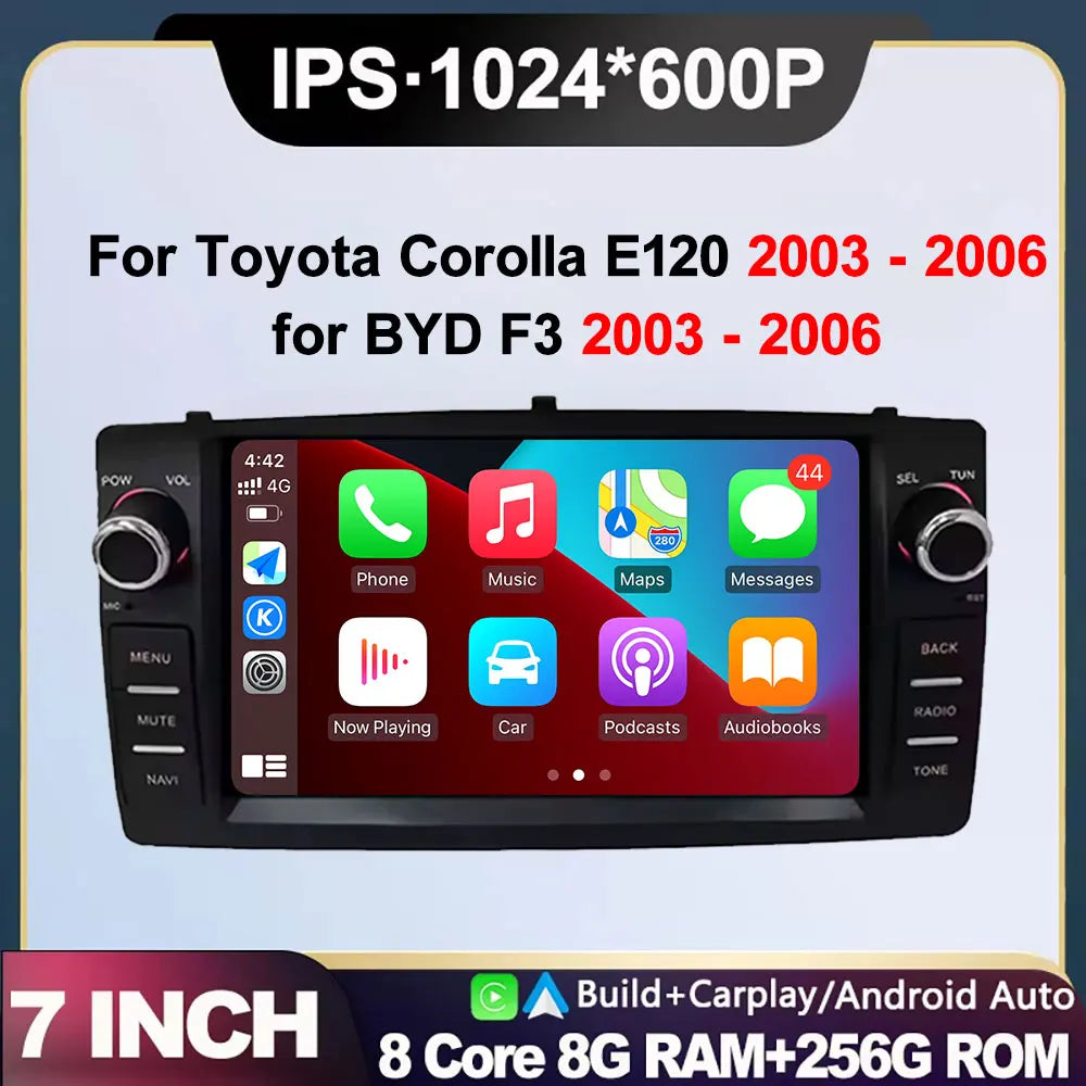 For Toyota Corolla E120 2003 - 2006 for BYD F3 Android 16 CarPlay Car Radio Multimedia Pla | AUTOKITSHOP