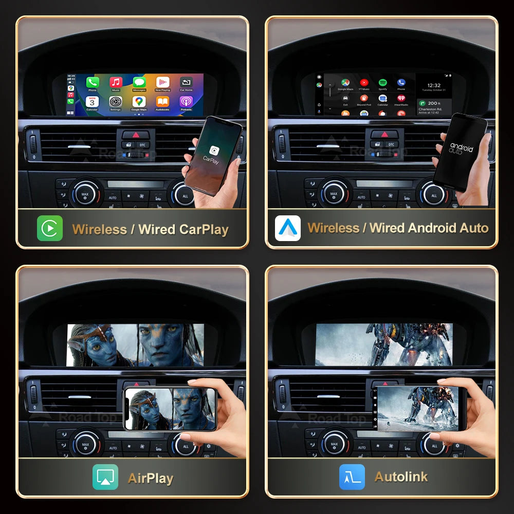 8.8'' Wireless RoadTop CarPlay Android Auto For BMW Series 3 5 E90 E91 E92 E93 E60 E61 CCC