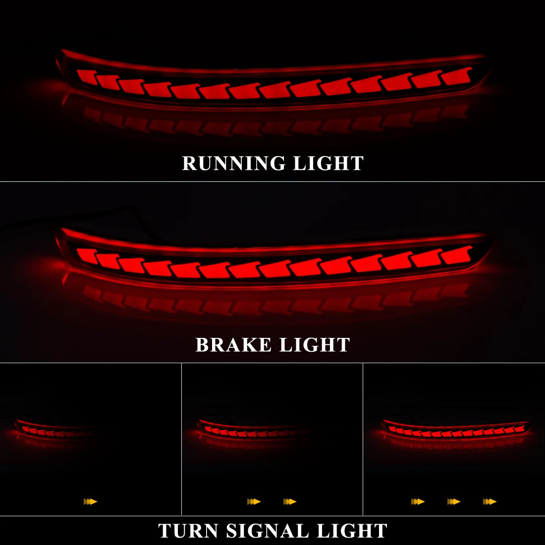 LED Rear Bumper Reflector Lights For Kia PEGAS 2016 2017 2018 2019 2020 2021 2022 Running  | AUTOKITSHOP