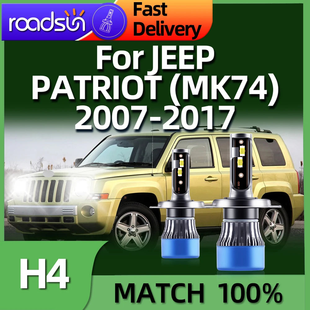 Led Car Headlight H4 160W 6000K Auto Headlamp For JEEP PATRIOT MK74 2007 2008 2009 2010 20