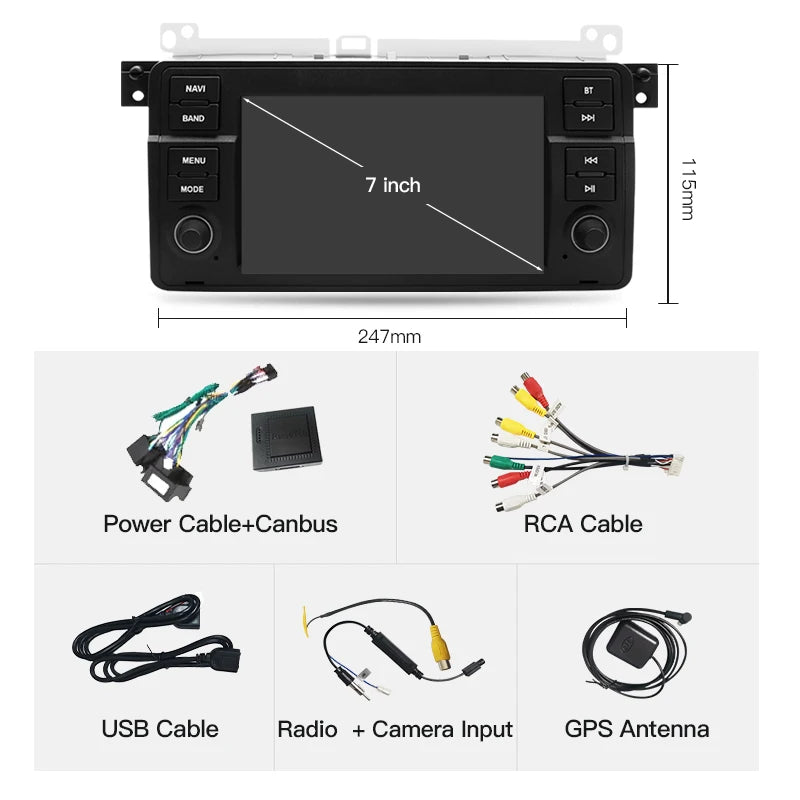 SZLELV For BMW 3 Series E46 M3 MGZT 318 320 325 330 GPS Navigation Stereo WIFI Android Wir