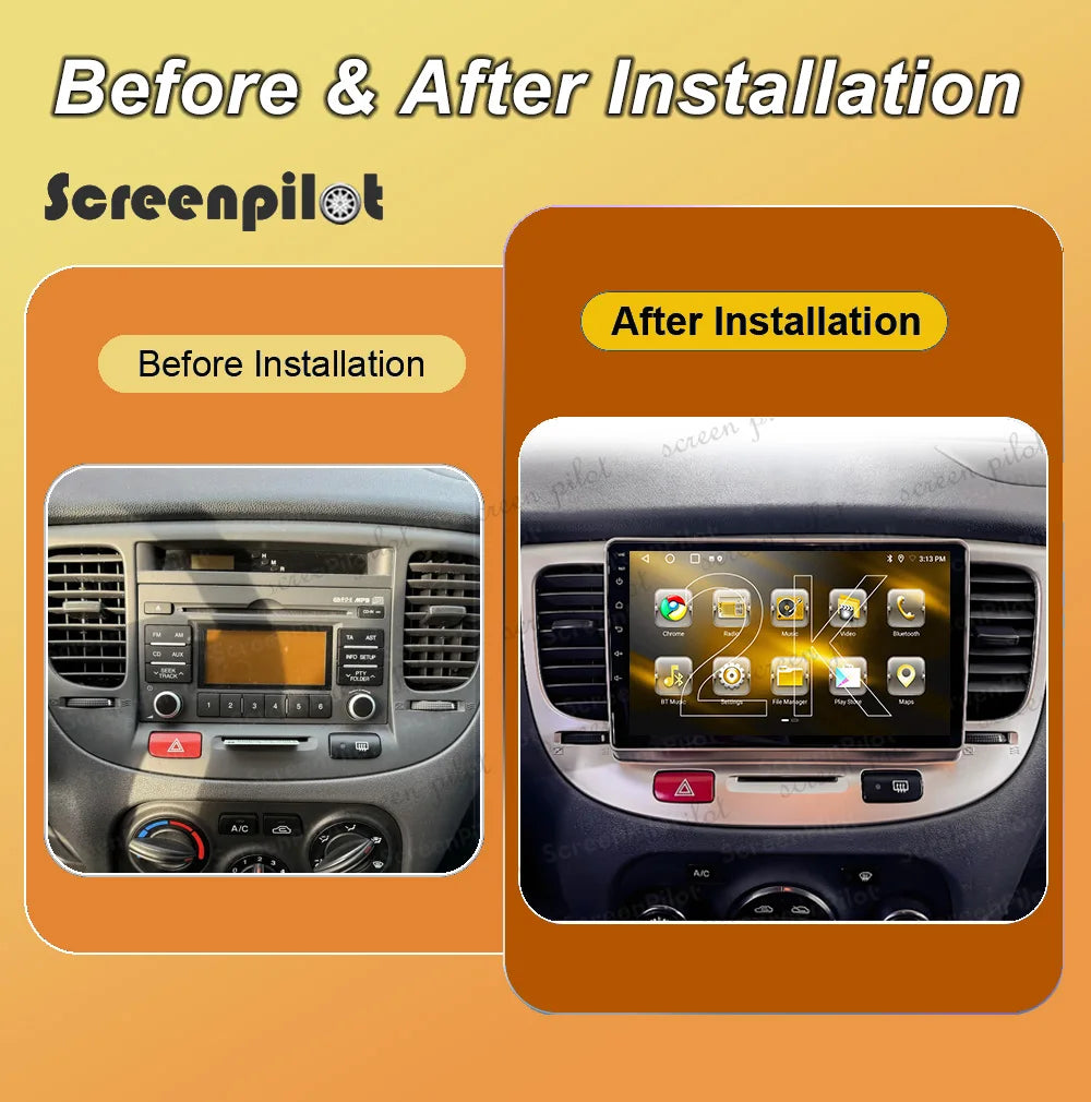 For Kia Rio 2 Rio2 2005 - 2011 Car Radio Wireless Carplay Android Auto Multimedia Player T | AUTOKITSHOP