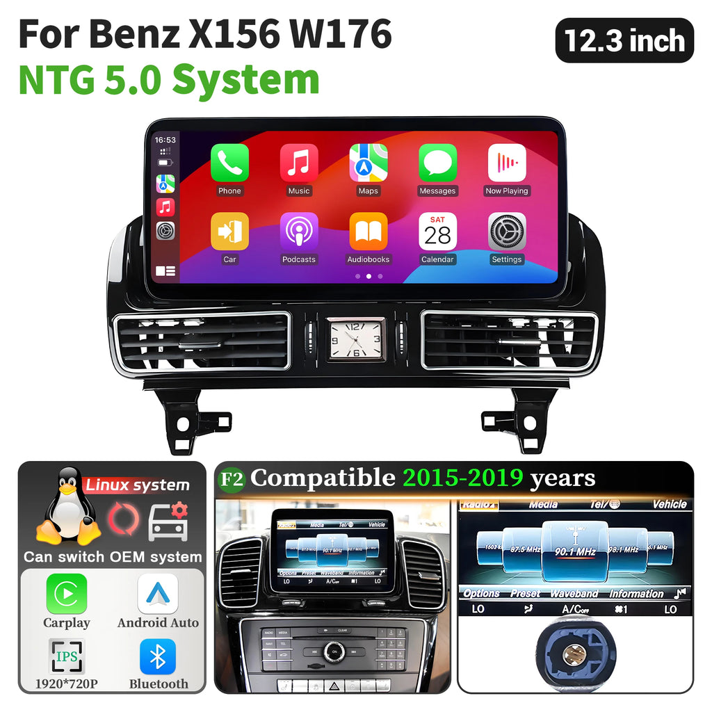 Linux Multimedia Screen For Mercedes Benz ML GL GLE GLS W166 X166 2012 2013 2014 2015-2019