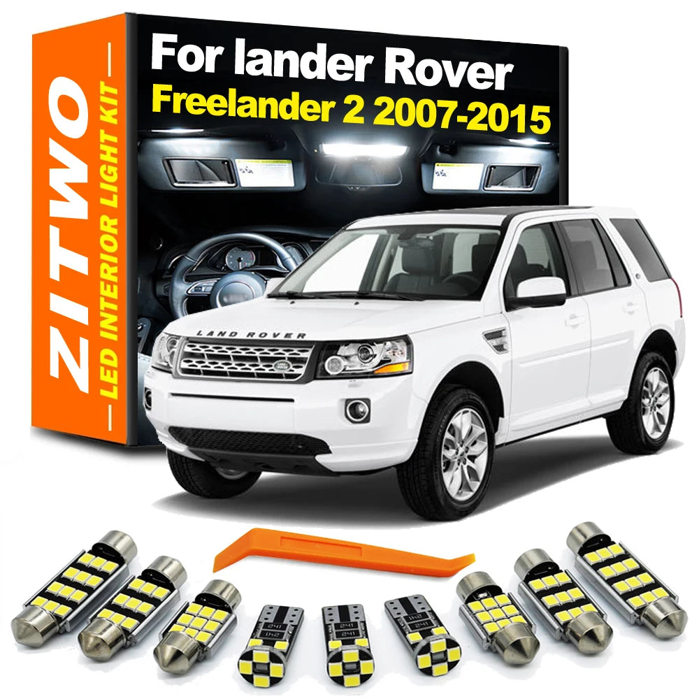 15Pcs LED Lamp Interior Reading Dome Foot Door Light Kit For Land Rover Freelander 2 LR2 L359 2007- 2013 2014 2015 Accessories