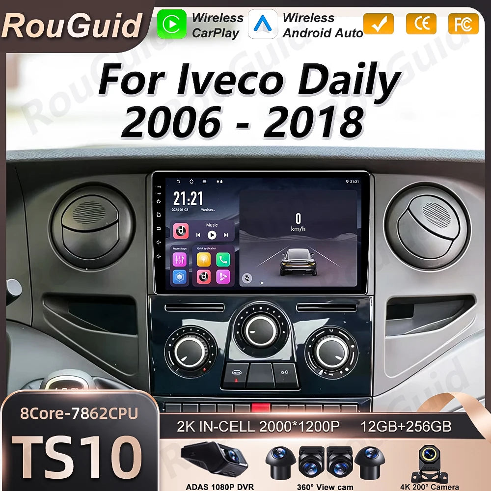 Android 16 Auto Car Radio For Iveco Daily 2006 - 2018 Carplay Multimedia Player GPS Naviga | AUTOKITSHOP
