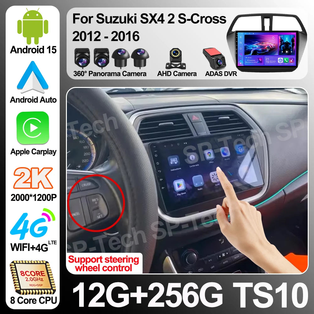 Car Radio Android 16 Multimedia Video Player For Suzuki Sx4 2 S-cross 2012 - 2016 Stereo G | AUTOKITSHOP