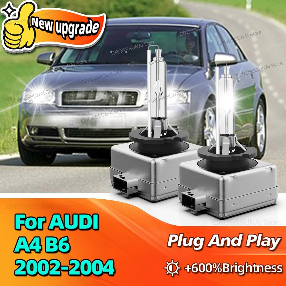 Xenon D1S HID Headlight Replacement Bulb 12V 10000LM Bright Car Light 6000K For AUDI A4 B6